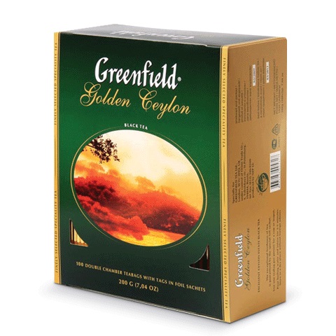 Чай Greenfield Golden Ceylon, черный, 100 пакетиков*2г