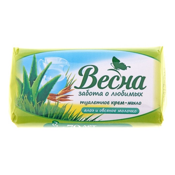 Мыло туалетное  90гр Весна Алоэ и овсяное молочко