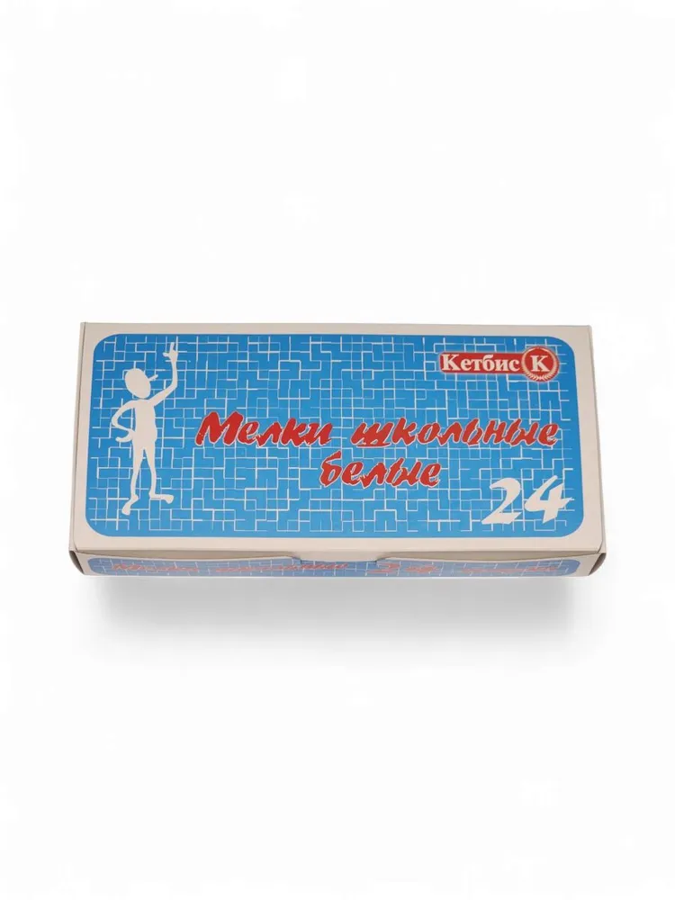 Мел белый 24 шт. Кетбис, мягкое письмо, круглый
