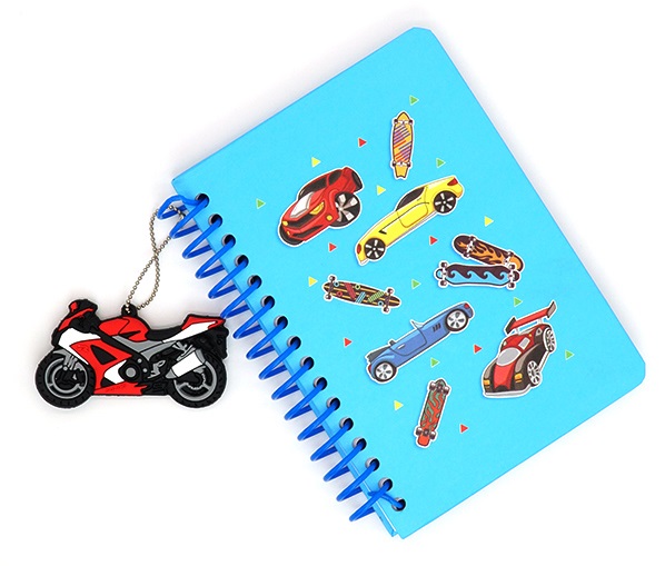 Записная книжка А6 Машины, 80л, с брелоком, спираль С3556-02