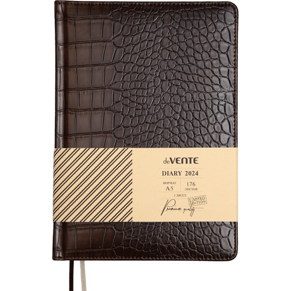 Ежедневник А-5 датир. 2024 г. deVENTE. Belcanto, кожзам, коричневый 2232460