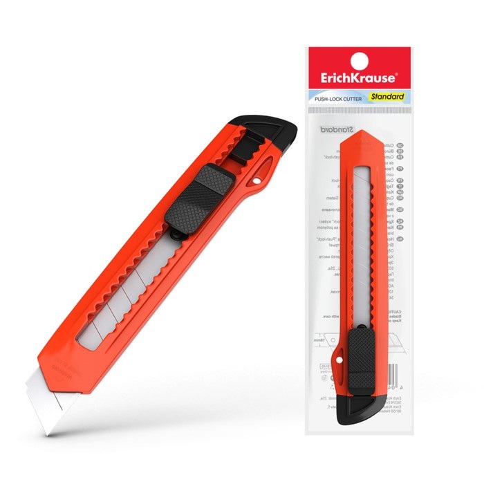 Нож канцелярский STANDARD 18 мм ЕК 19145 push-lock