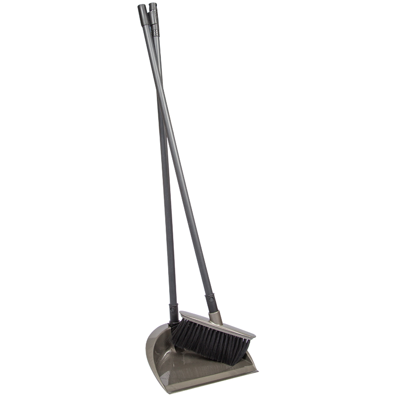 Комплект для уборки пола OfficeClean Professional (щетка+совок+ручки 80см) пластик,хром 251151/152762ПР