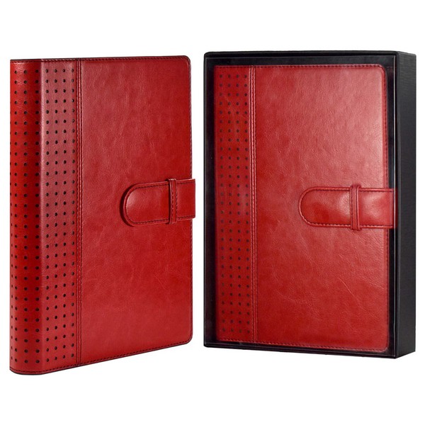 Ежедневник-органайзер А-5+ полудатир. САРИФ, кожзам, цвет.срез, красный 57898