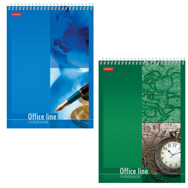 Блокнот А5 спир.,60 л.кл. Хатбер Office Line жесткая подложка 60Б5В1сп