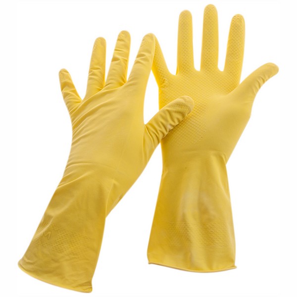 Перчатки резиновые M желтые OfficeClean Стандарт, прочные