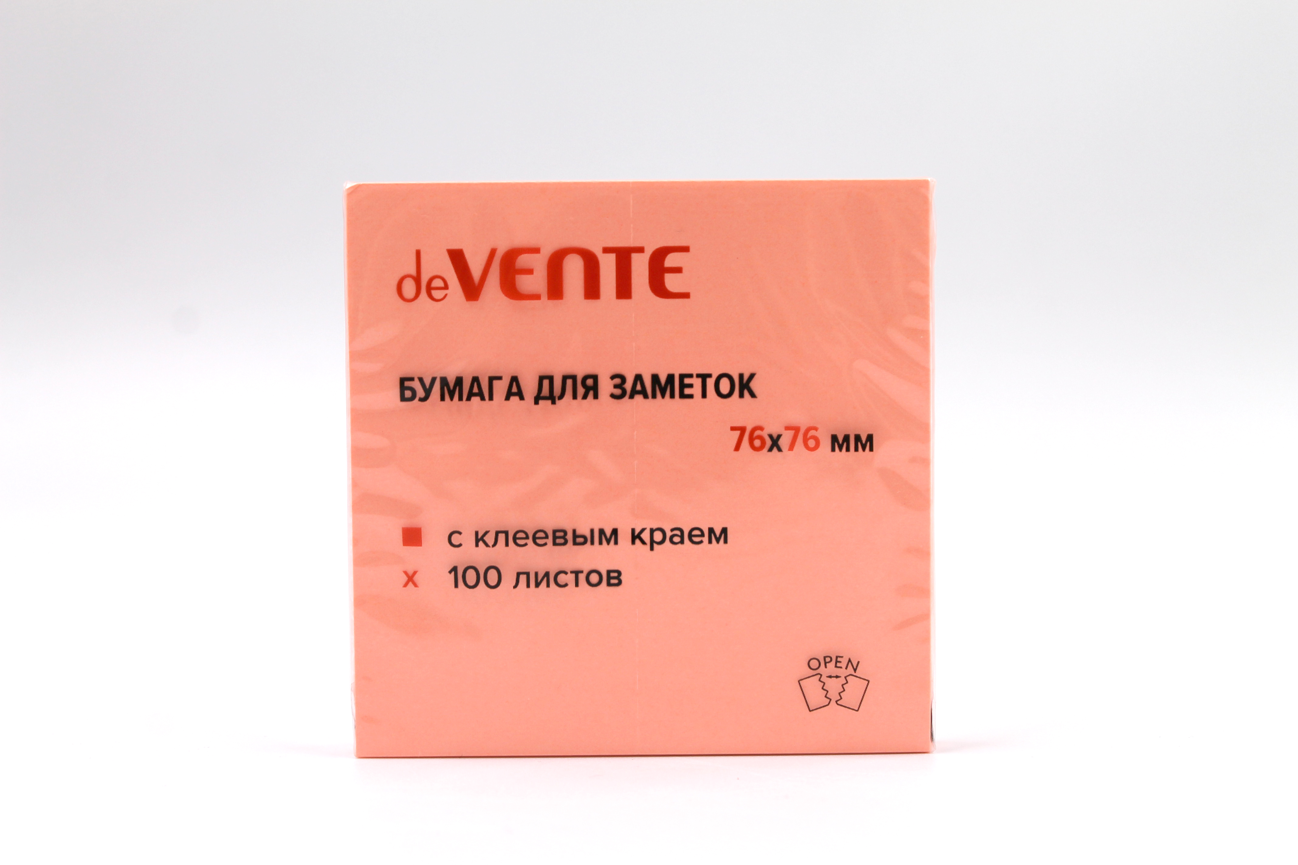 Клейкая бумага для заметок deVENTE 76x76 мм, 100л, неоновая малиновая 2010331