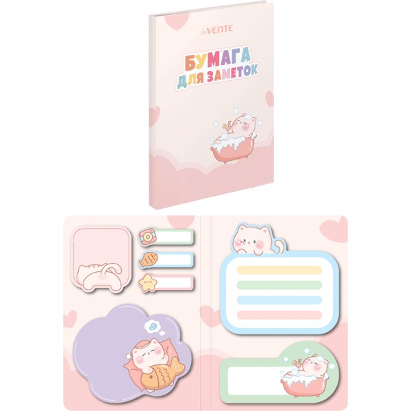 Клейкая бумага для заметок deVENTE. Kitty 7 дизайнов*20 листов, 2010222