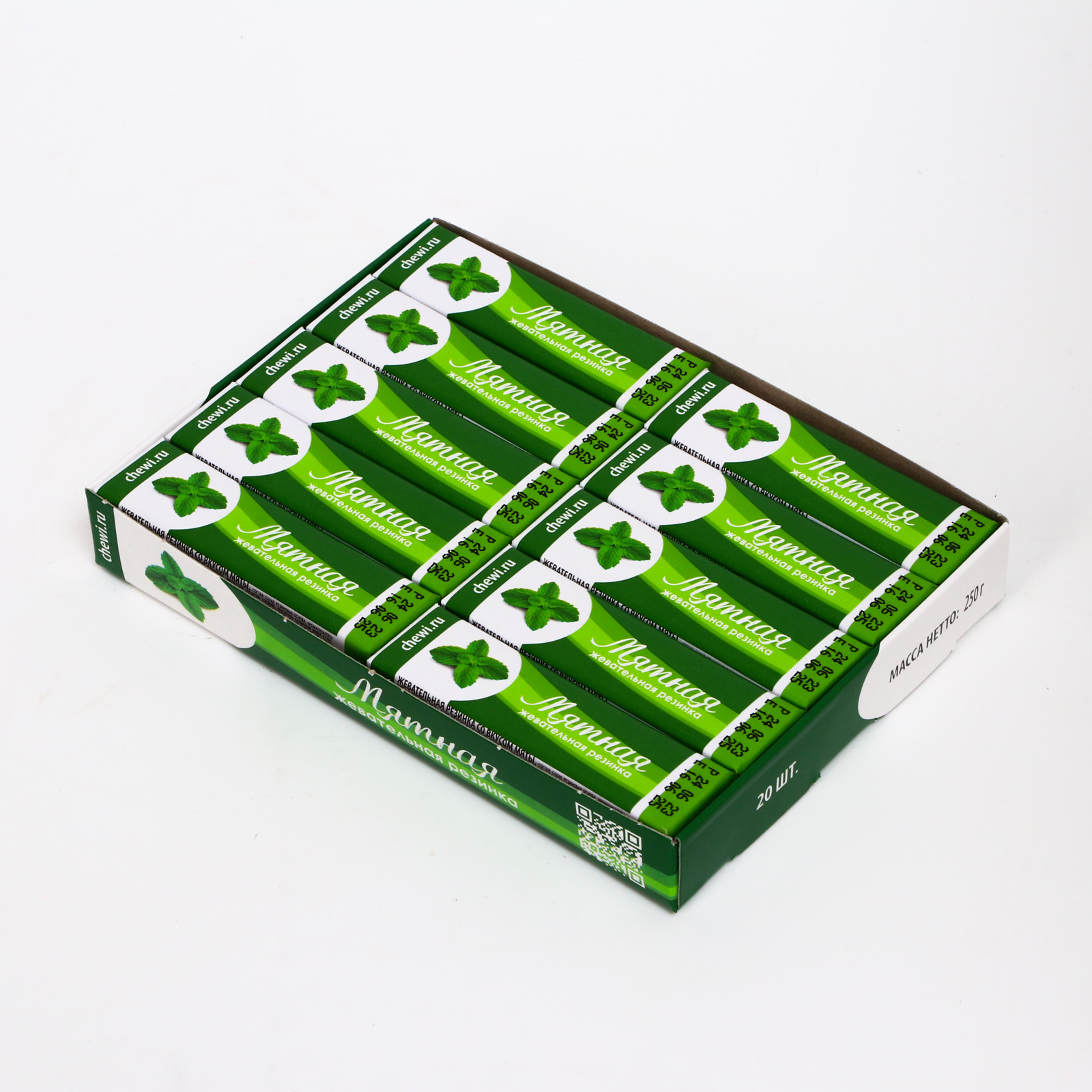 Жевательная резинка PLASTINKI Мята, 12.5 гр (в блоке 20 шт)