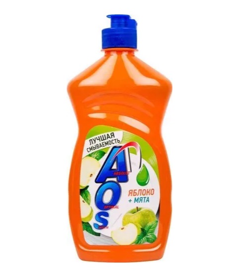 Средство д/посуды AOS 450мл Яблоко+мята