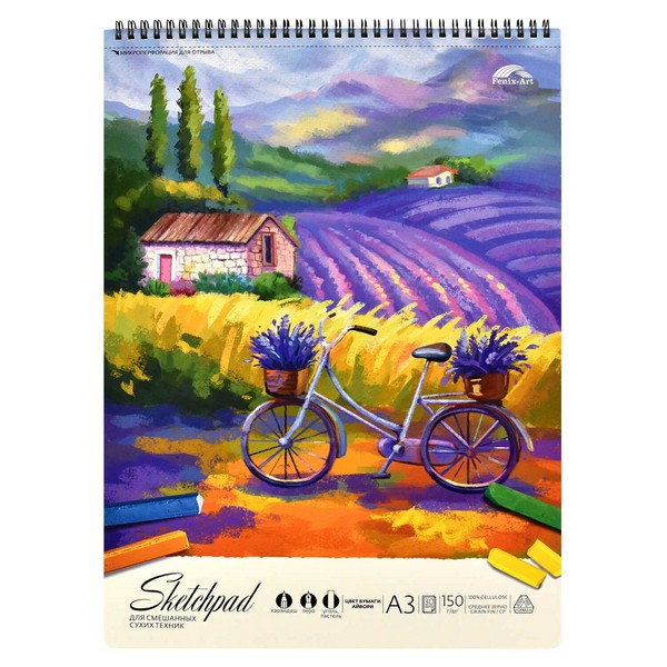 Скетчпад А3  30л. Феникс. ТОСКАНА, спираль 59477