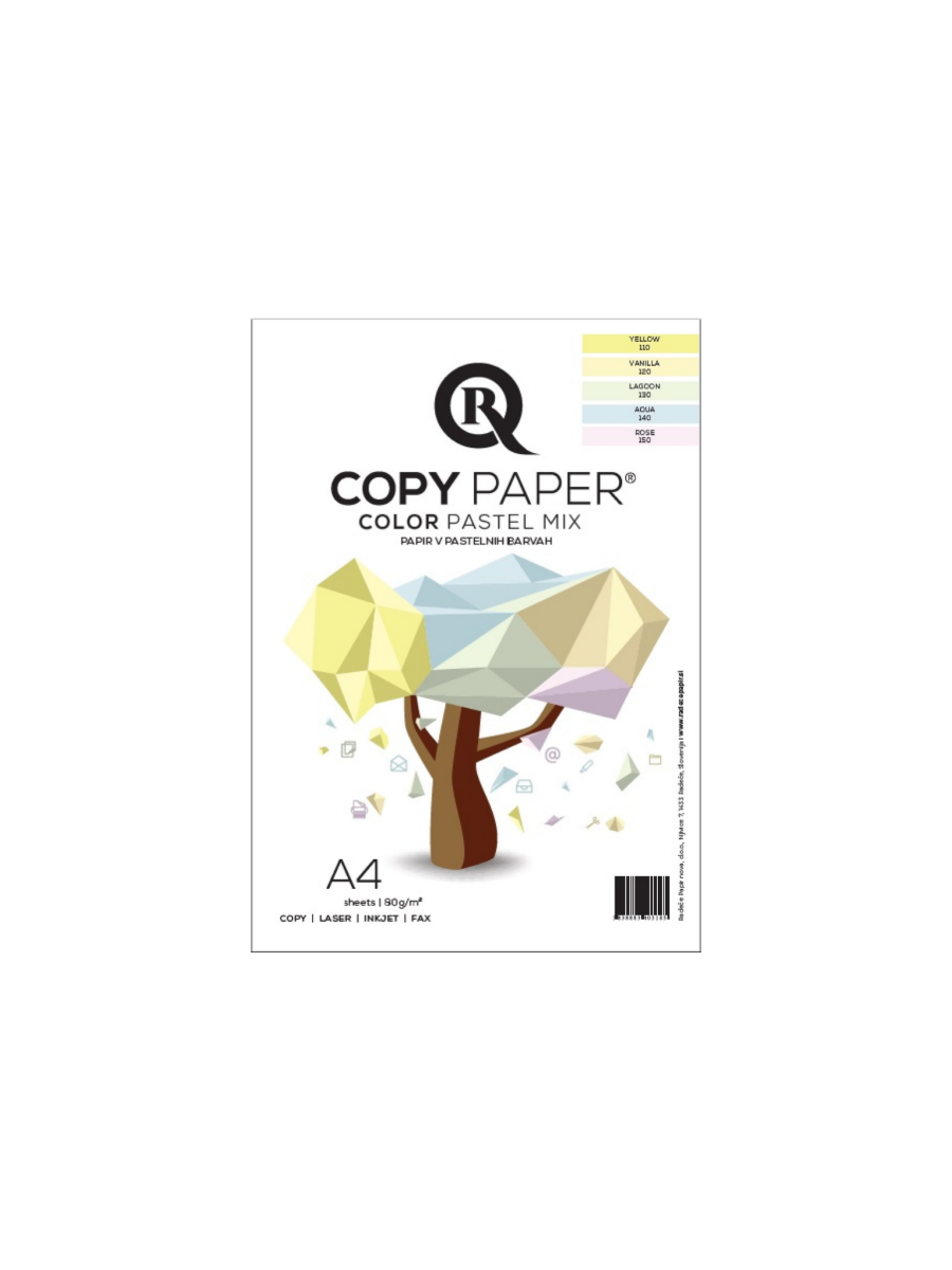 Бумага Rcopy А4 80гр пастель 5 цветов (по 20л), 100л