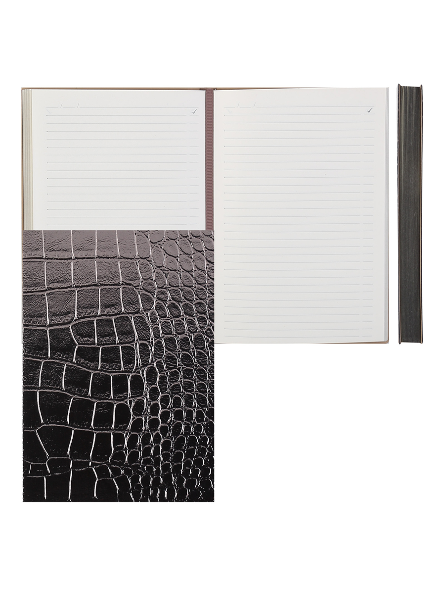 Ежедневник А-6+ недатир. ESCALADA, КРОКО МЕТАЛЛИК, кожзам, фольгир.срез, серебряный 64219