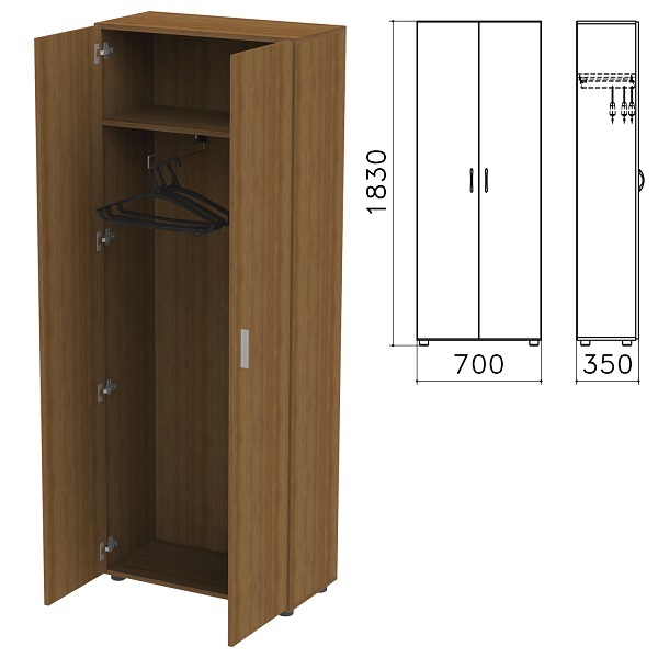 Шкаф для одежды Канц 700*350*1830 мм, орех, ШК40.9
