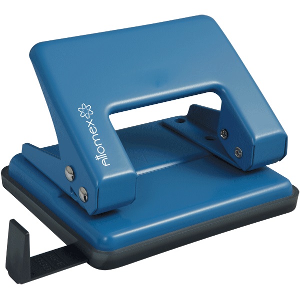 Дырокол Attomex (20 листов) металлический с линейкой синий 4020305
