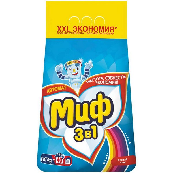 Порошок стиральный Миф автомат 6 кг Свежий цвет/Колор