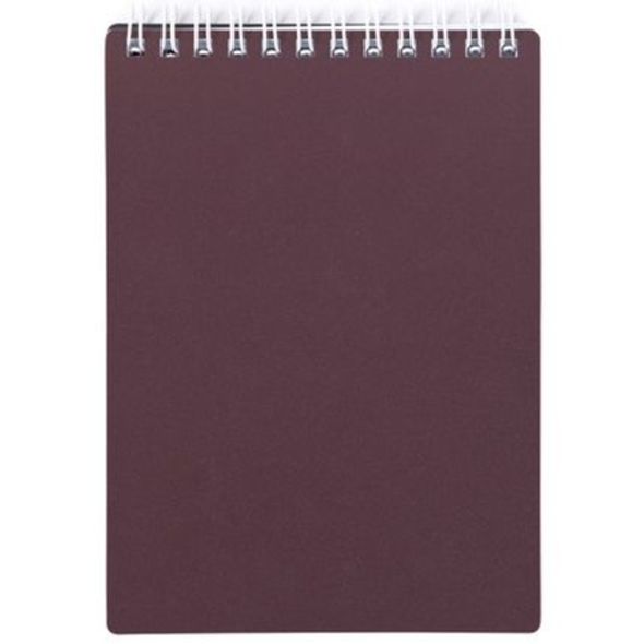 Блокнот А5 спир.,80 л.кл. Хатбер METALLIC Бордо 3406 пластик. обложка