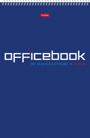 Блокнот А4 спир.,96 л. кл. Хатбер -OFFICE- тв. подложка УФ-лак 96Б4В1сп_28090