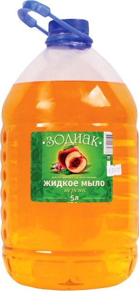 Мыло жидкое 5 л Зодиак Персик, ПЭТ