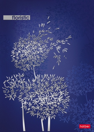 Бизнес-блокнот А4 80л.кл. Хатбер Floristic 5цв.блок, мат.лам, 3D фольга, тв.переплет 80ББ4лофВ1_19466