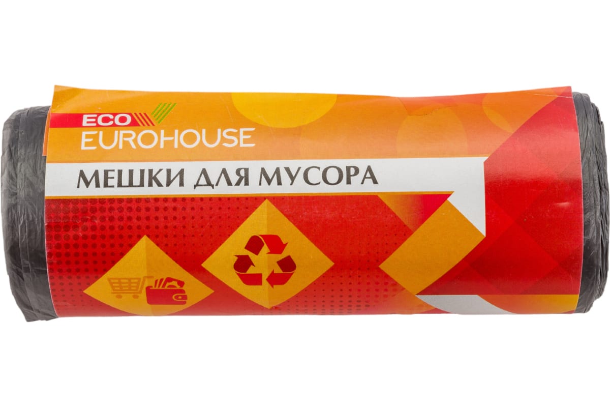 Мешки д/мусора EcoЕuroHouse 30л*30 шт,5мкм черные