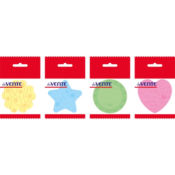 Клейкая бумага для заметок deVENTE. Fancy 70*70 мм, 50л, пастель с рисунком, ассорти 2010800