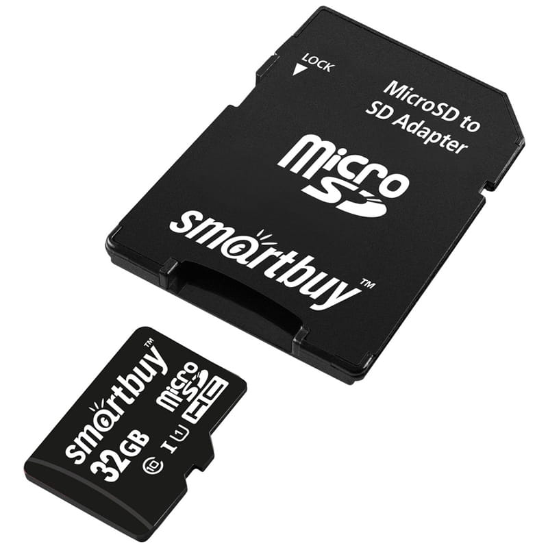 Карта памяти MicroSDHC 32Gb Class 10 Smartbuy (адаптер SD)