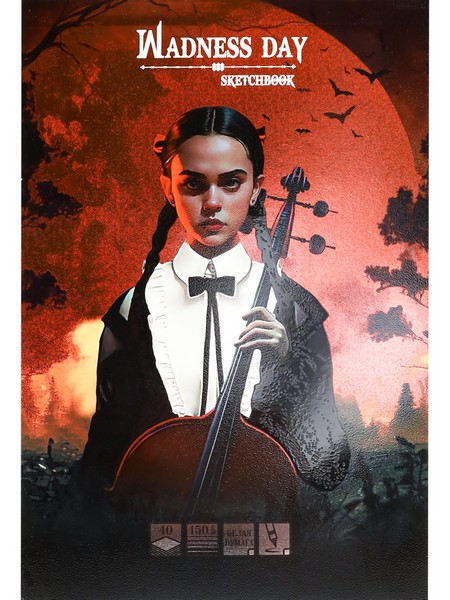 Скетчбук А5 145*203 мм 40л. Проф-Пресс. WEDNESDAY MADNESS, КБС, твин-лак, хол. фольга 40-5085