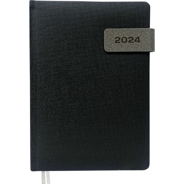 Ежедневник А-5 датир. 2024 г. deVENTE. Taddeo, кожзам, термо тиснение, магнитная застежка, в подар.коробке, черный 2232465