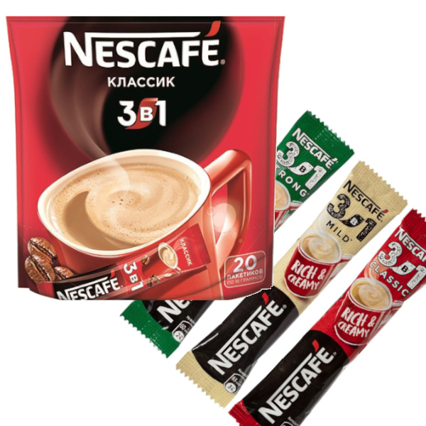 Кофе Nescafe Classic 3в1, раств., 20пак/уп по 14,5 г. Nescafe 