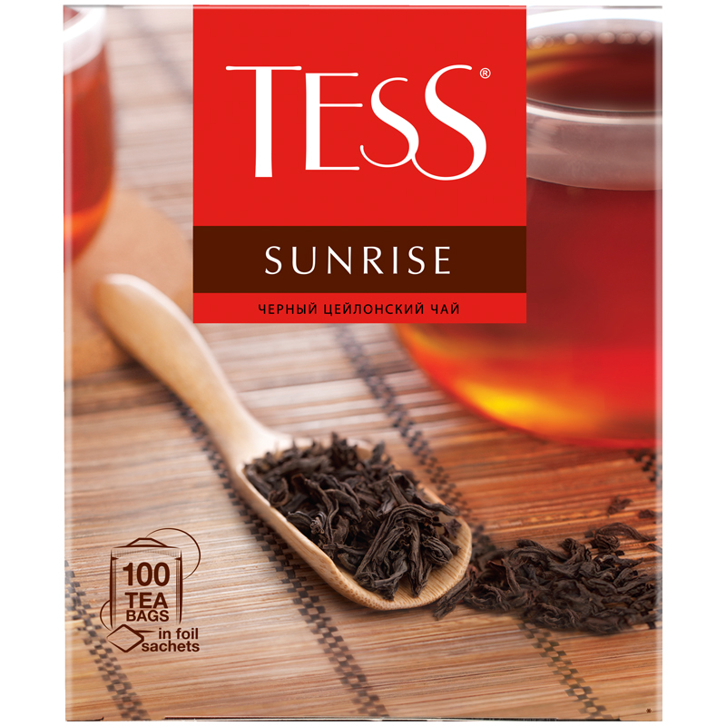 Чай Tess Sunrise, черный, 100 фольг. пакетиков по 1,8г 