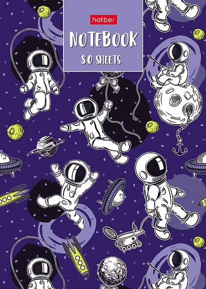 Бизнес-блокнот А6 80л.кл. Хатбер -Астронавт- 80ББ6В1_27526