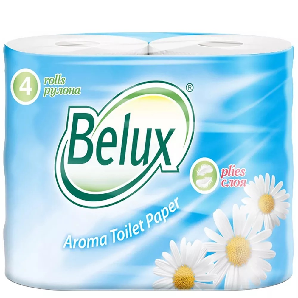 Туалетная бумага 4 рул. 2-х слойная Belux Ромашка, белая