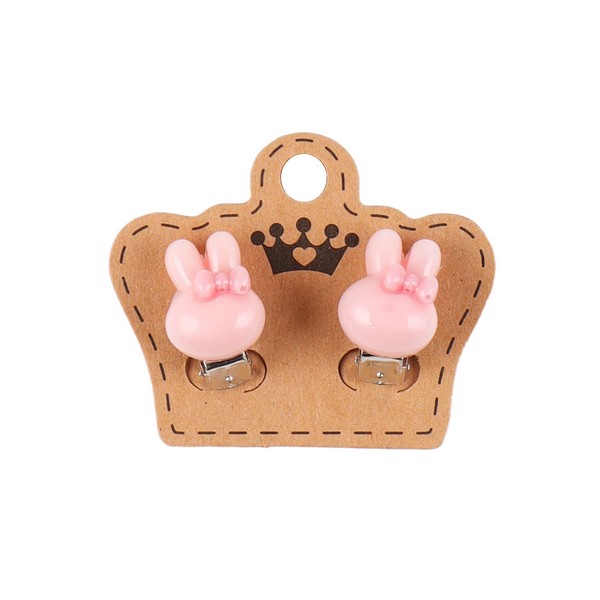 Серьги клипсы КОКОС Зайка 1,7см, розовый 216369