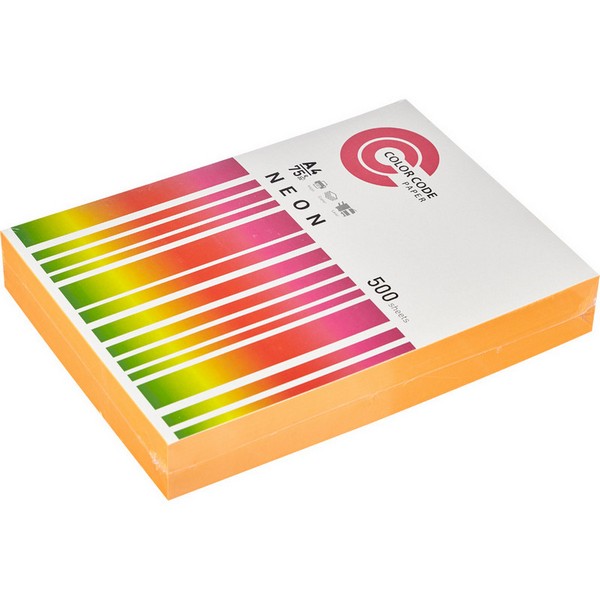 Бумага ColorCode А4 75гр оранжевый неон 500л