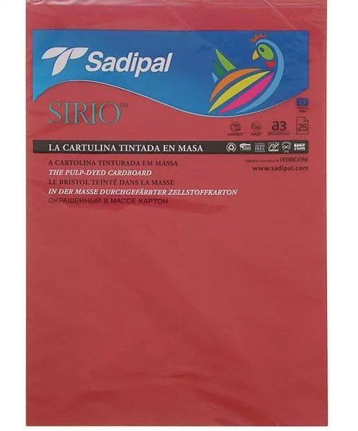 Картон Sadipal Sirio А3 пл.170г/м Вишневый 7963