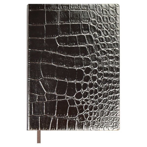 Ежедневник А-6+ недатир. ESCALADA, КРОКО МЕТАЛЛИК, кожзам, фольгир.срез, графитовый 64217