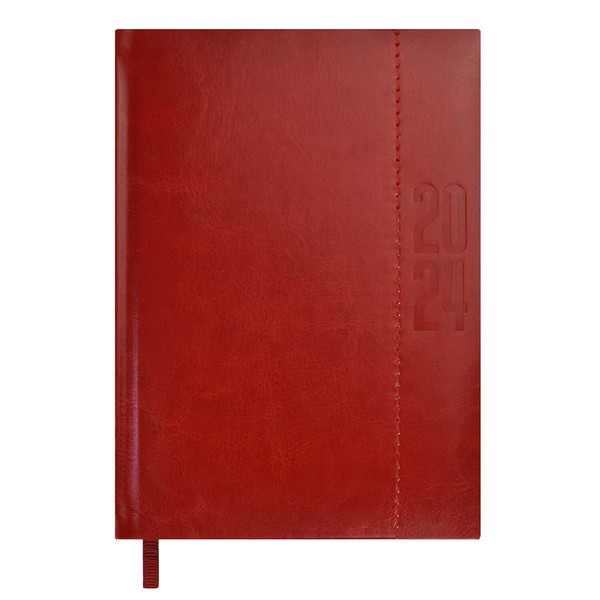 Ежедневник А-6+ датир. 2024г. ESCALADA САРИФ-ЭКОНОМ, кожзам, красный, 63795