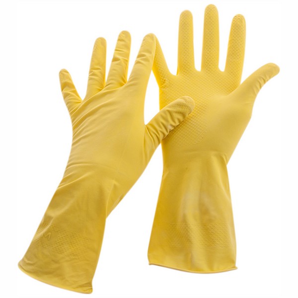 Перчатки резиновые XL желтые OfficeClean Стандарт, прочные