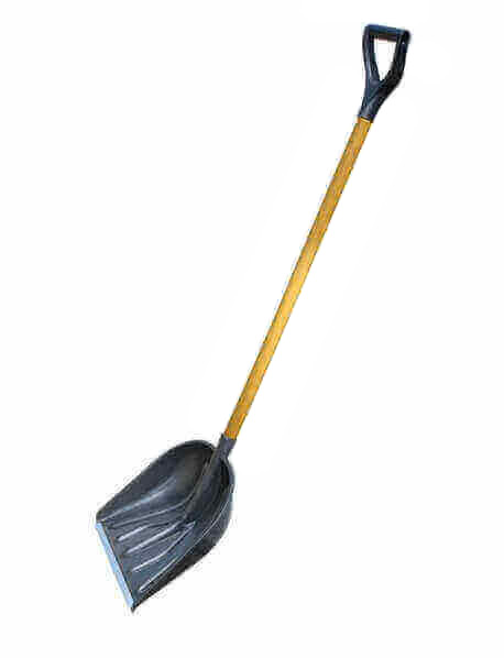 Лопата снег. 410*465 мм пластиковая, дерев.черенок, с алюмин.планкой, V-ручка Купец