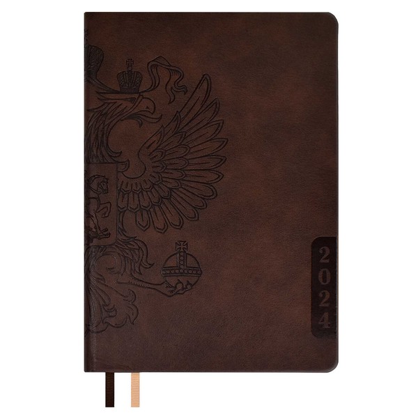 Ежедневник А-5 датир. 2024г. ESCALADA ВИНЧЕНЦО, кожзам, коричневый, 63757