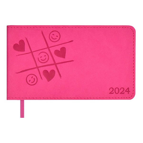 Еженедельник А-5 датир. 2024г. ESCALADA. ВИННЕР, кожзам, тиснение, малиновый 63915