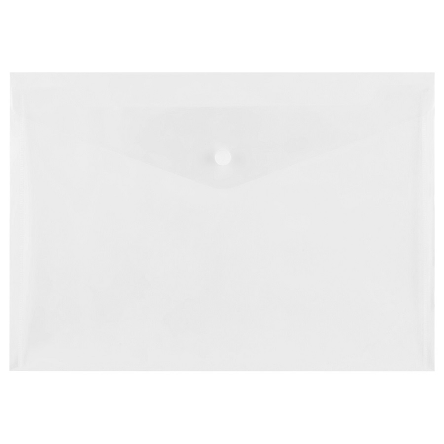 Папка-конверт на кнопке А4 150мкм СТАММ прозрачная ММ-32272