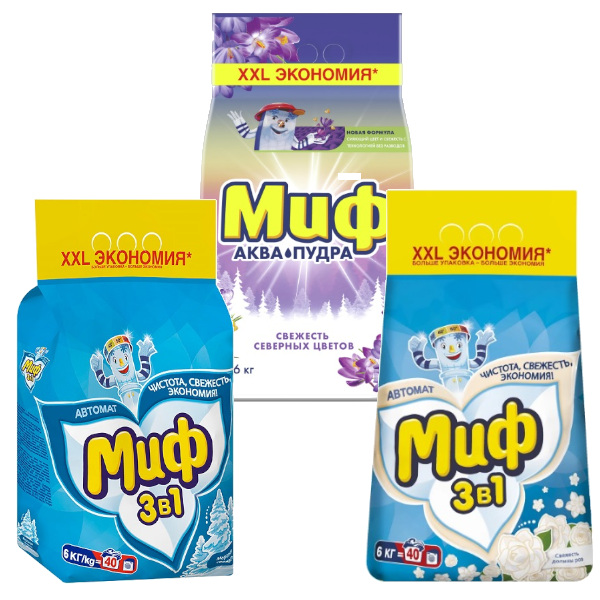 Порошок стиральный Миф автомат 6 кг Морозная свежесть