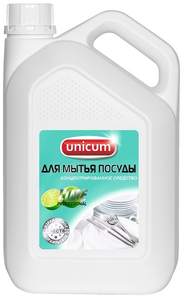 Средство для мытья посуды 3л UNICUM лайм