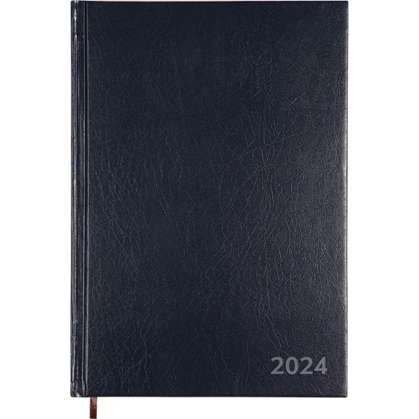 Ежедневник А-5 датир. 2024 г. Attomex. бумвинил, тисн.фольгой, темно-синий 2332496