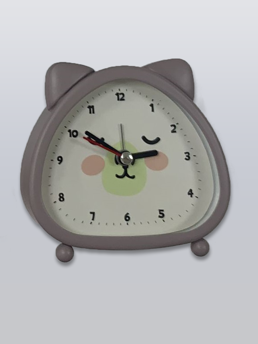 Часы-будильник, с ушками и глазками, фиолетовый 18499-8