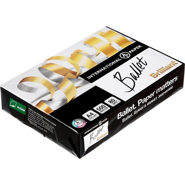 Бумага Ballet Brilliant A4 168% бел 80 г/м2 500 листов