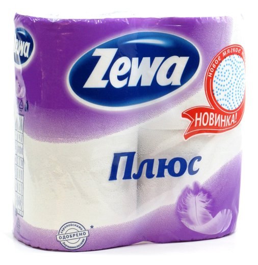 Туалетная бумага 4 рул. 2-х слойная Zewa белая  