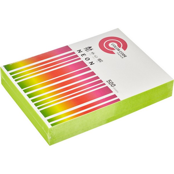 Бумага ColorCode А4 75гр зеленый неон 500л